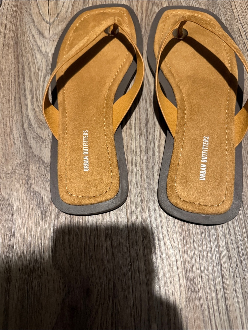 Urban Outfitters Mustard Suede Thong Sandals